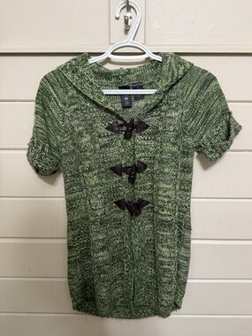 Boy Meets Girl Knit Short Sleeve Cardigan with Toggle Button Closure